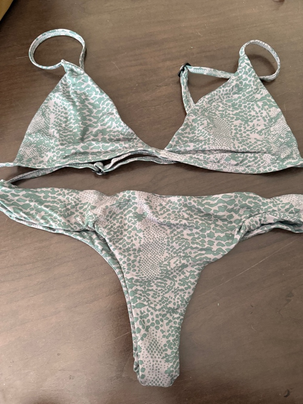 acacia swimwear lining pine snake print set
